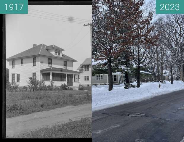 Image avant-après de Four Houses on Manitou Street entre 29 août 1917 et 20 jan. 2023