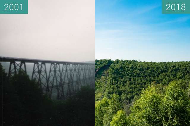 Image avant-après de Kinzua Bridge State Park. entre 2001 et 13 juil. 2018