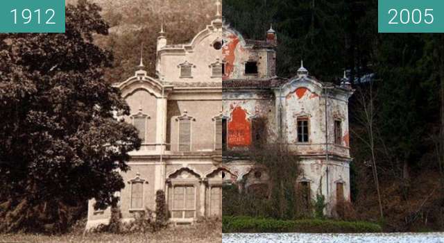 Image avant-après de De Vecchi's Villa entre 1912 et 2005