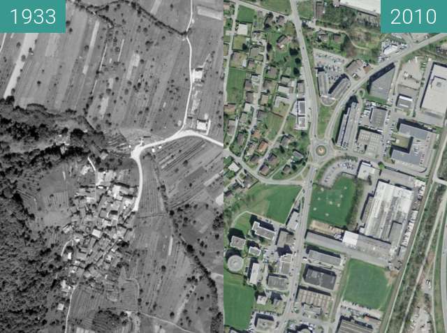 Vorher-Nachher-Bild von Manno 1933-2010 zwischen 1933 und 2010