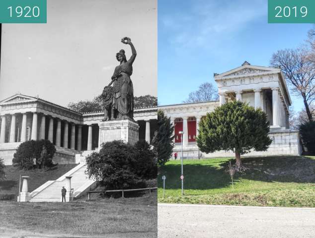 Vorher-Nachher-Bild von Die Statue der Bavaria zwischen 1920 und 22.03.2019