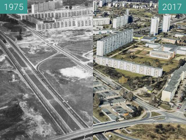 Vorher-Nachher-Bild von Osiedle Czecha zwischen 1975 und 2017