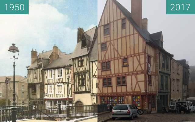 Before-and-after picture of La Cité Plantagenêt between 1950 and 2017-Oct-26