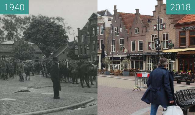 Before-and-after picture of Wehrmacht Soldiers In Schagen between 1940 and 2018-Apr-12