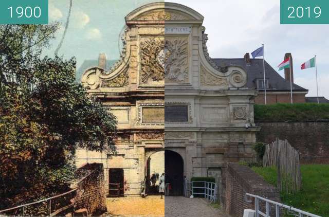 Before-and-after picture of Citadel of Lille between 1900 and 2019-Apr-06