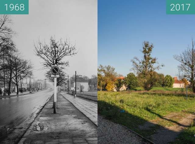 Before-and-after picture of Glogauerstrasse between 1968-Aug-06 and 2017-Oct-06