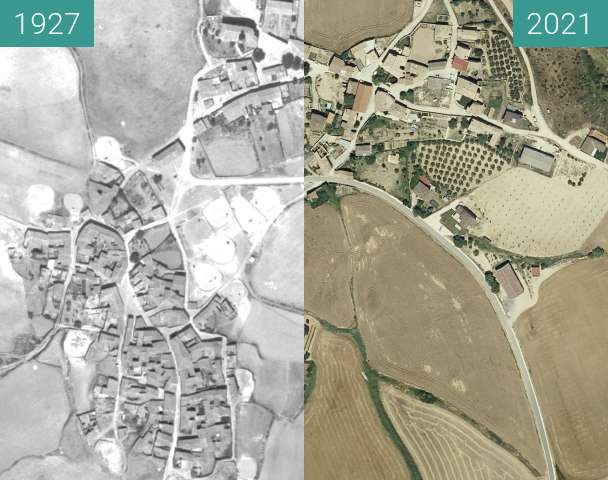 Image avant-après de Arellano desde el aire entre 1927 et 2021