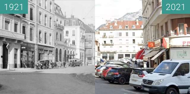 Image avant-après de Grenoble | Place de l'Etoile (1921) entre 1921 et 2021