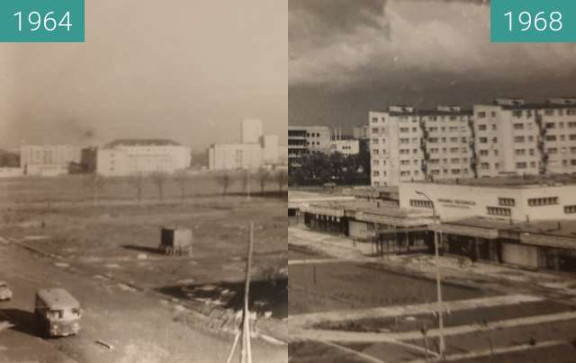 Before-and-after picture of Rynek ŚWIT POZNAŃ between 1964 and 1968