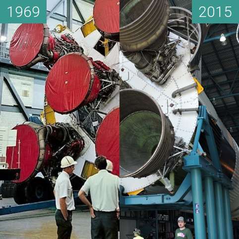 Vorher-Nachher-Bild von Saturn V zwischen 1969 und 15.08.2015