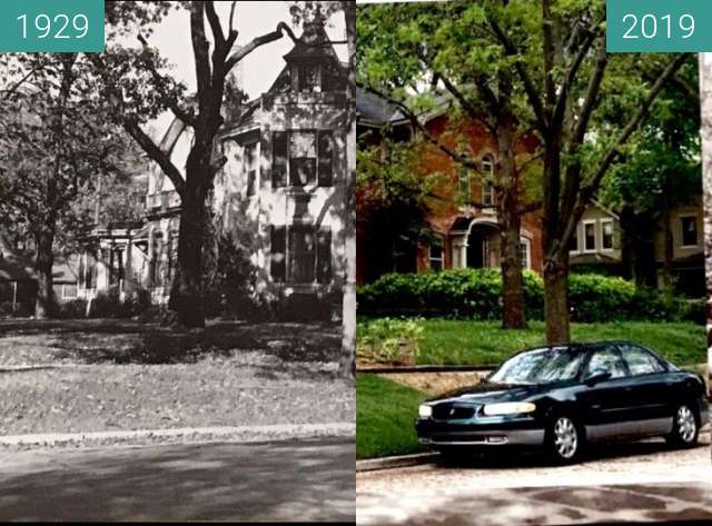 Image avant-après de The Summerfield House entre 1929 et 6 mai 2019