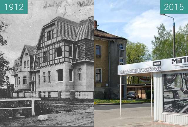 Before-and-after picture of Bauch'sche Anlagen between 1912 and 2015