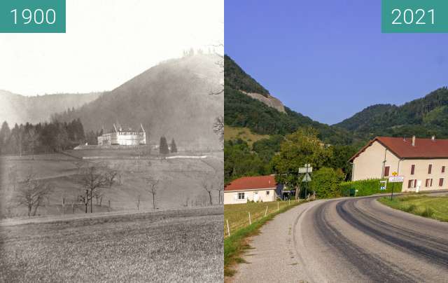 Vorher-Nachher-Bild von Le Château depuis la route départementale zwischen 1900 und 31.08.2021