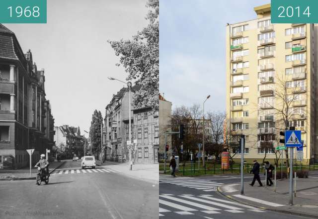 Vorher-Nachher-Bild von Ulica Jeżycka zwischen 12.08.1968 und 12.08.2014