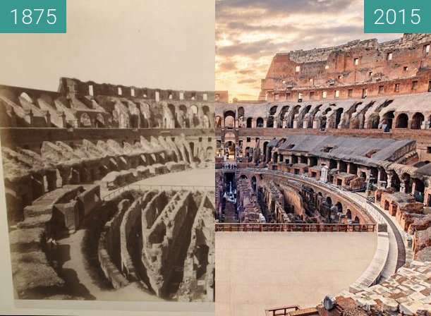 Vorher-Nachher-Bild von Colosseum zwischen 1875 und 2015