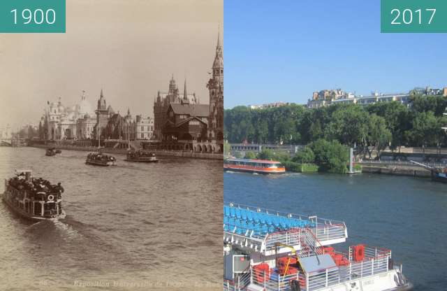 Before-and-after picture of Rue des Nations between 1900 and 2017-Jun-18