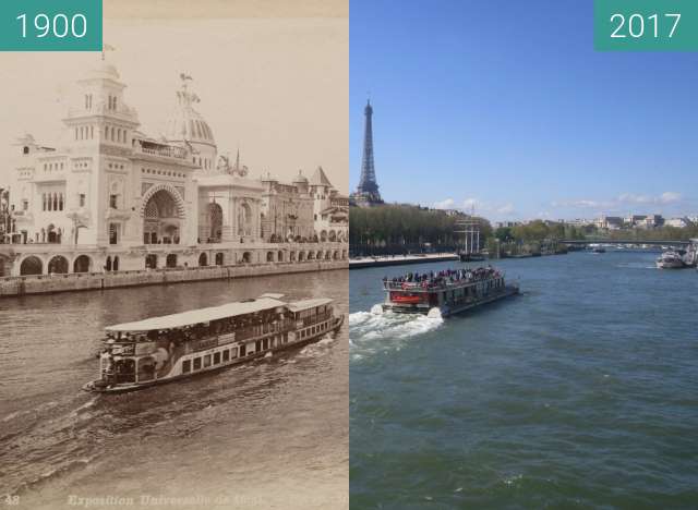 Before-and-after picture of Palais des Nations between 1900 and 2017-Apr-02