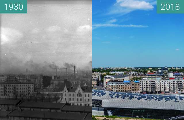 Vorher-Nachher-Bild von View of Lodz, Poland zwischen 1930 und 30.05.2018