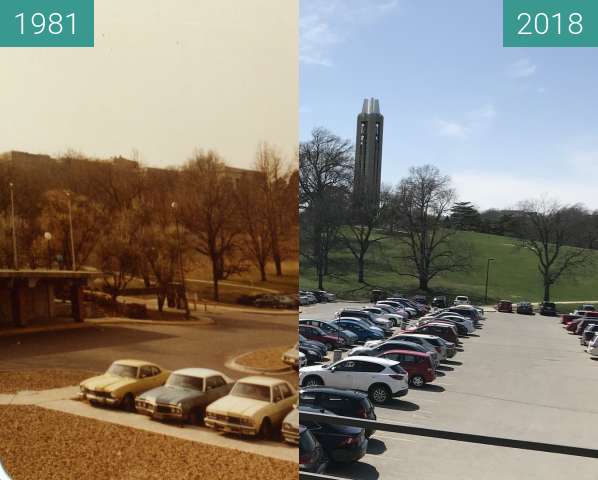 Before-and-after picture of Campanile View between 1981 and 2018-Apr-19