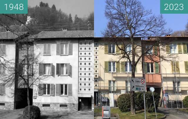 Vorher-Nachher-Bild von Case popolari, Rino Tami - Lugano zwischen 1948 und 2023