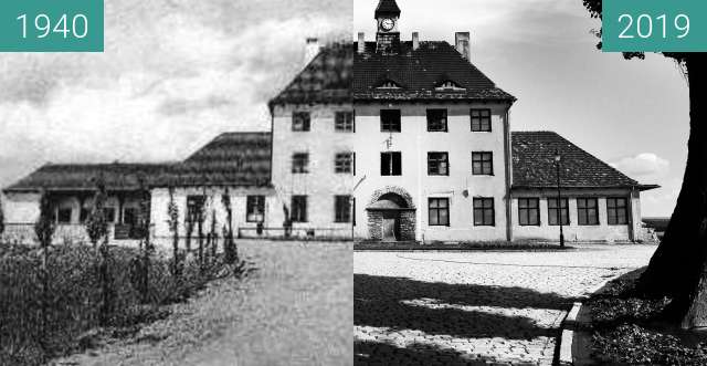 Image avant-après de Railway station in Zalesie Śląskie. entre 1940 et 25 juil. 2019