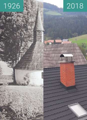 Vorher-Nachher-Bild von Church in Muta, Slovenia 1926 vs. 2018 zwischen 1926 und 28.07.2018