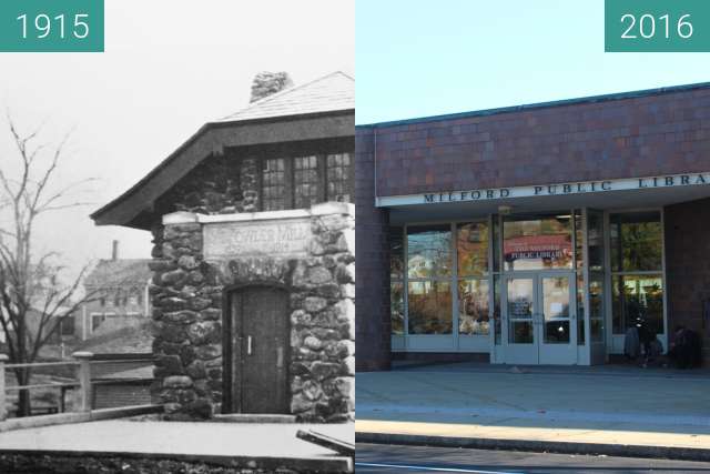 Before-and-after picture of American Legion Building between 1915 and 2016