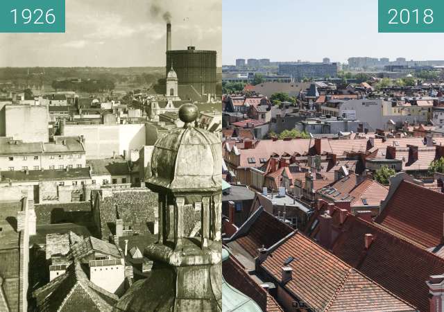 Vorher-Nachher-Bild von Widok z wieży ratuszowej zwischen 1926 und 2018