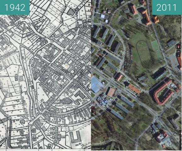 Vorher-Nachher-Bild von Dąbie-Altdamm 1920-2014 zwischen 1920 und 2011