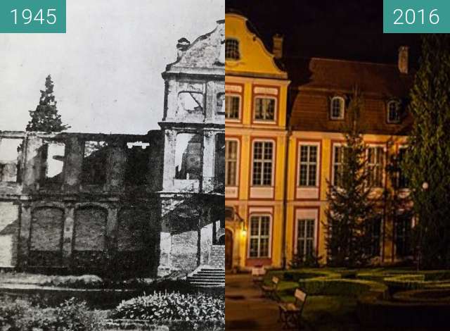 Image avant-après de Abbot's Palace in Oliwa entre 1945 et 2016