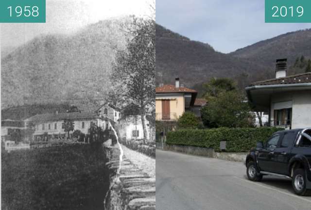 Vorher-Nachher-Bild von Dumenza: Strada per Trezzino zwischen 1958 und 04.2019