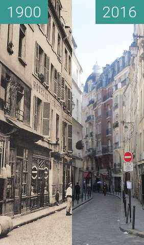 Image avant-après de Rue Galande entre 1900 et 19 avr. 2016