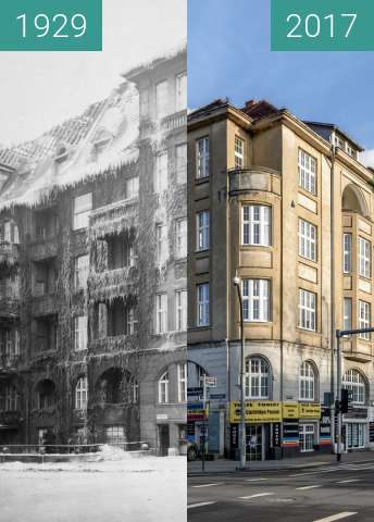 Vorher-Nachher-Bild von Narożnik ulicy Libelta oraz alei Niepodległości zwischen 1929 und 2017