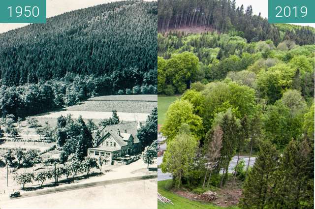 Vorher-Nachher-Bild von Gasthaus zum Dörenberg zwischen 1950 und 09.05.2019