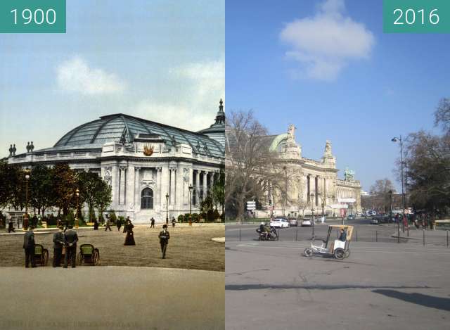 Image avant-après de Grand Palais entre 1900 et 13 mars 2016