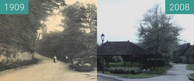 Image avant-après de le lavoir d'en haut entre 1909 et 26 avr. 2008