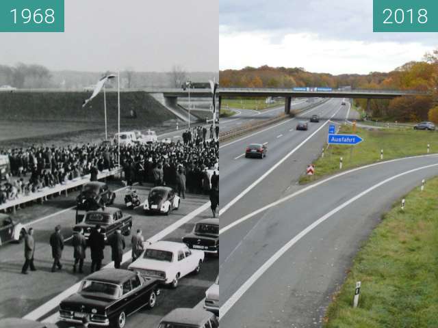 Before-and-after picture of Eröffnung der Hansalinie between 1968-Nov-14 and 2018-Nov-14