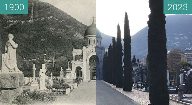 Vorher-Nachher-Bild von Il cimitero - Lugano zwischen 1900 und 2023