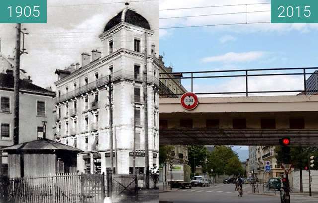 Image avant-après de Grenoble | Quartier de L'Aigle entre 1905 et 21 oct. 2015