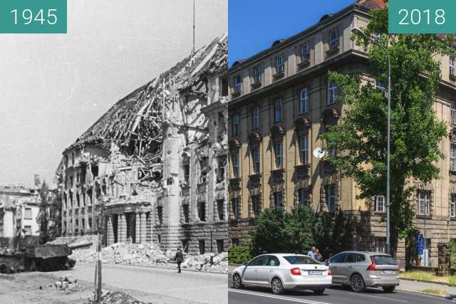 Vorher-Nachher-Bild von Aleja Niepodległości zwischen 1945 und 2018