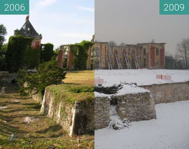 Image avant-après de Le chateau de Coupvray en hiver entre 24 juin 2006 et 17 déc. 2009