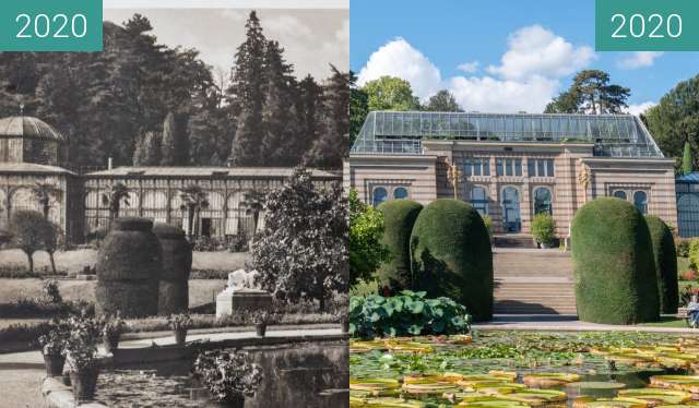 Before-and-after picture of Stuttgart - Wilhelma, maurisches Landhaus between 1920 and 2020-Sep-28