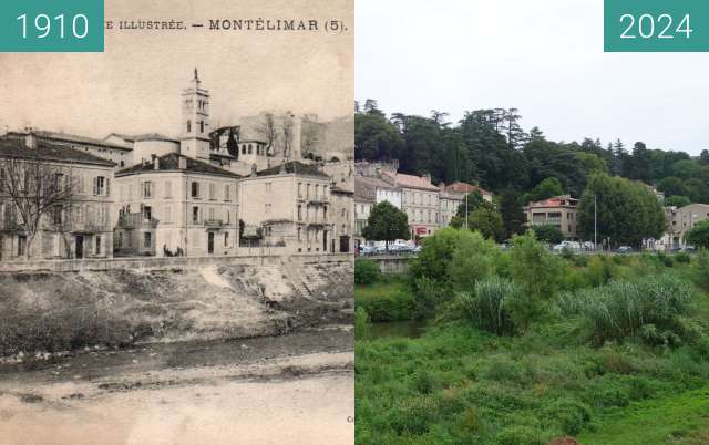 Image avant-après de Montélimar entre 1910 et 07.2024