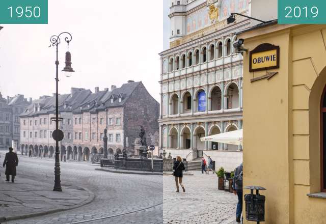 Vorher-Nachher-Bild von Stary Rynek, Ratusz, 1950-2019 zwischen 1950 und 23.05.2019