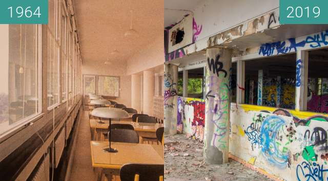 Before-and-after picture of Institut Dolomieu - Salle de lecture between 1964 and 2019-Oct-31