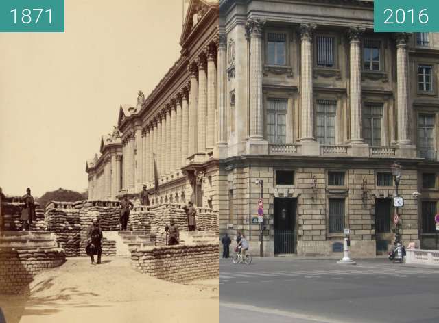 Image avant-après de Rue de Rivoli (Paris Commune) entre 1871 et 8 mai 2016