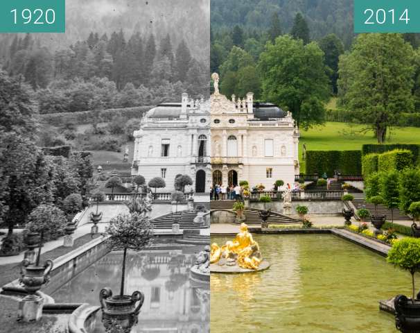 Image avant-après de Schloss Linderhof entre 1920 et 26 juil. 2014