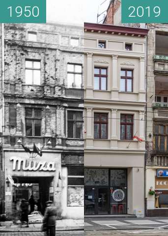 Vorher-Nachher-Bild von Ulica Św. Marcin, Kino Muza zwischen 17.11.1950 und 23.05.2019