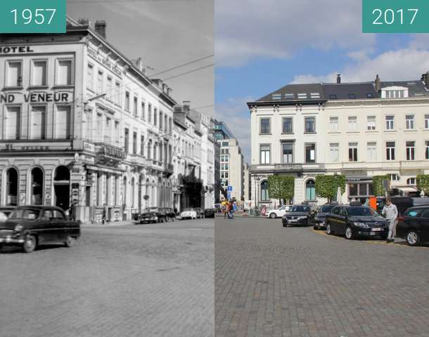 Vorher-Nachher-Bild von Place du Luxembourg, Brüssel zwischen 1957 und 15.04.2017