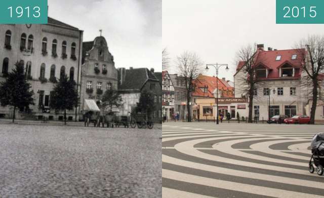 Vorher-Nachher-Bild von Gryfice, Plac Zwycięstwa zwischen 1913 und 2015